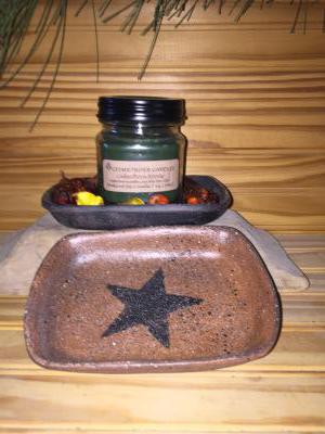 16 oz Primitive Soy Candle - Large Black Lid » www.